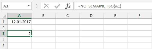 fonction excel no semaine iso