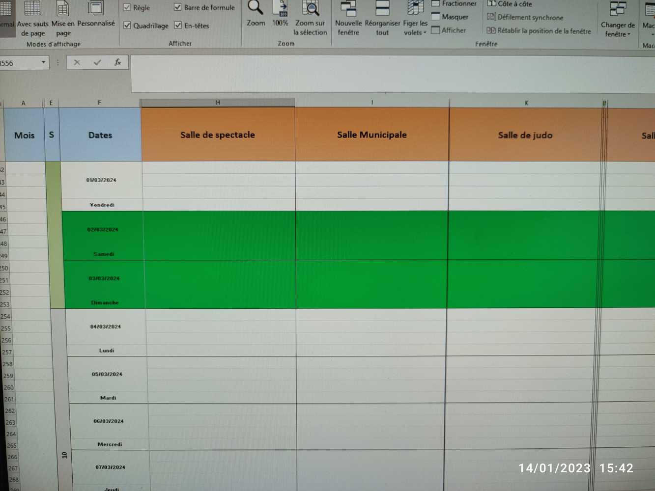 Calendrier R servation De Salle